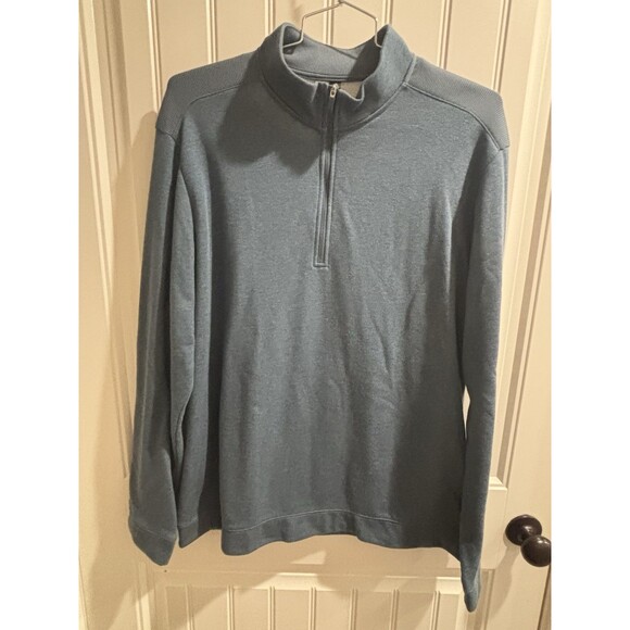 Adidas Men’s Sz XL 1/4 Zip Blue Shirt Golf - Picture 1 of 6